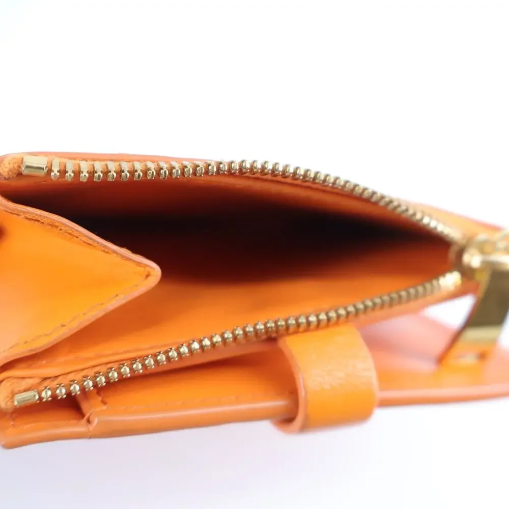 Bottega Veneta Intrecciato Leather Wallet Papaya Orange Bi-Fold Luxury